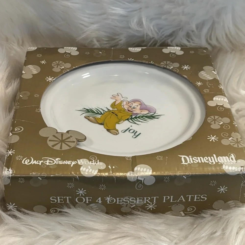 Disney Christmas Dessert Plate Set of 4